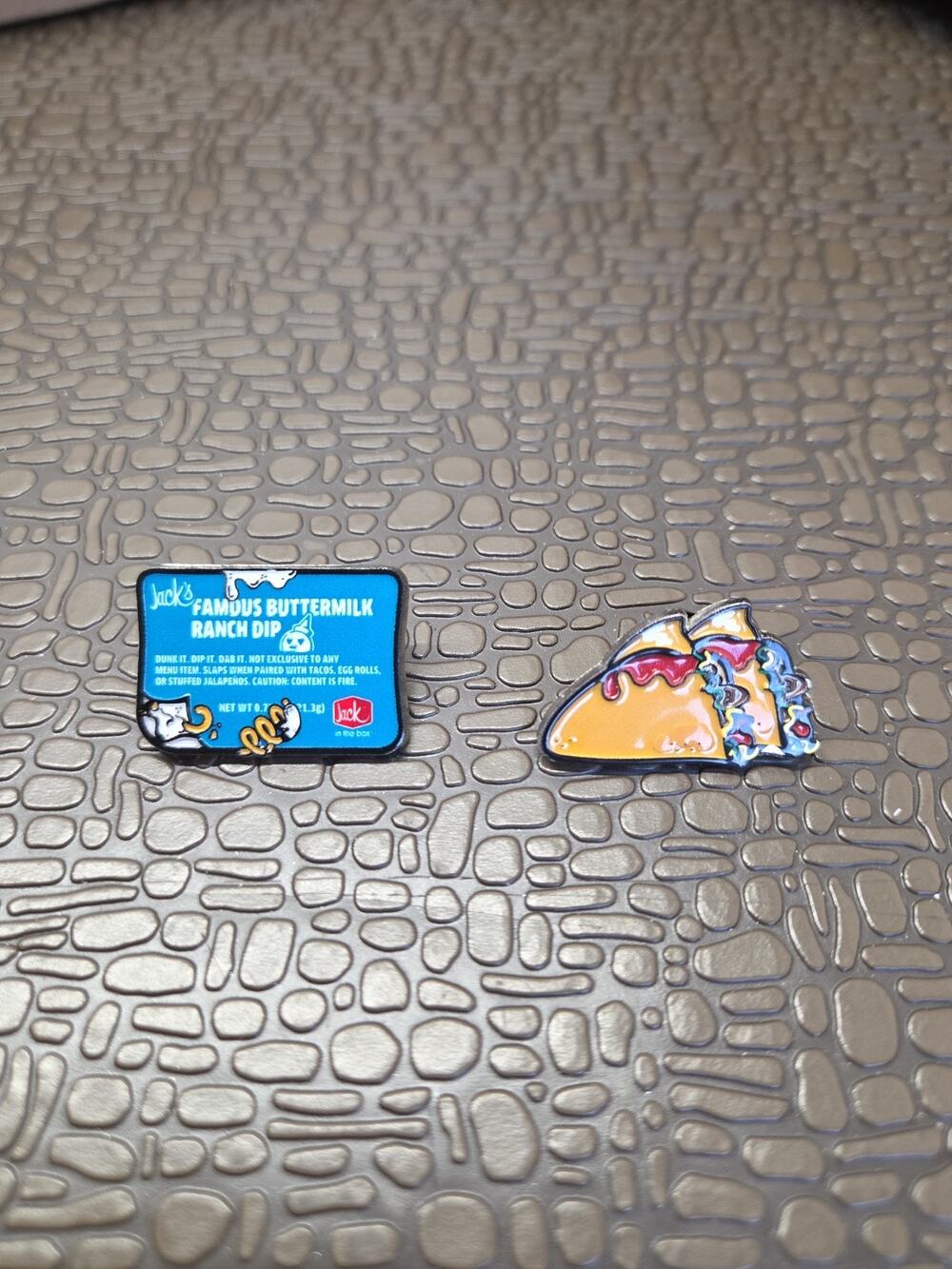 Jack In The Box 75th Anniversary Pins, Famous Buttermilk Ranch Dip And Tacos